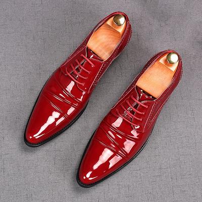 Moda Nueva Moda Hombre Punto Clave Puntiagudo Charol Oxford Planos Zapatos Casuales Hombre Regreso a Casa Boda Fiesta Zapatillas Hombre