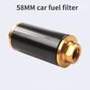 58mm Car Fuel Filter 100 Micron Cleanable Inline Fuel Filter Mount Universal High Flow Turbo 6AN 8AN 10AN Adapter