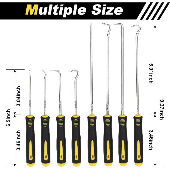 Aleric 8 Pieces Pick And Hook Tools Set, Precision Automotive Pick Tool For Car Auto Oil Seal, Pick Set Mechanic, Picks Tool Set To Remove Hoses And