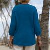 Women's Fashionable Solid Color Round Neck Long Sleeved Casual Pullover T-shirt Top