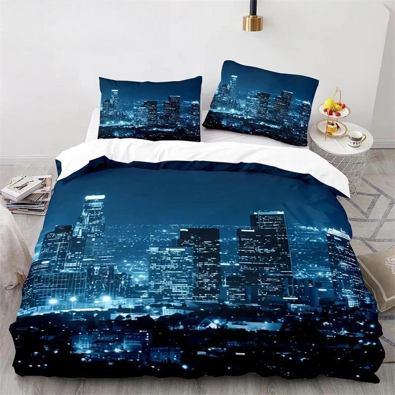 Statue Of Liberty Duvet Cover King Size Microfiber World Famous Building Bedding Set New York Landmark Cityscape Comforter Cover