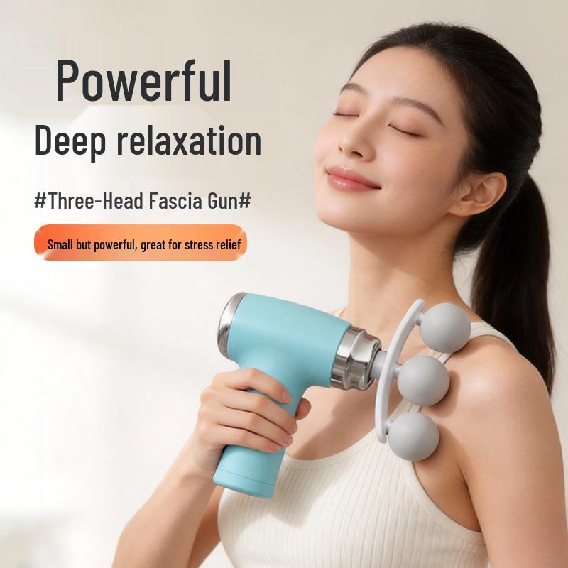 9-Head Silent Mini Fascia Gun: Multi-Functional Muscle Massager for Men & Women, Neck & Body Relaxation.
