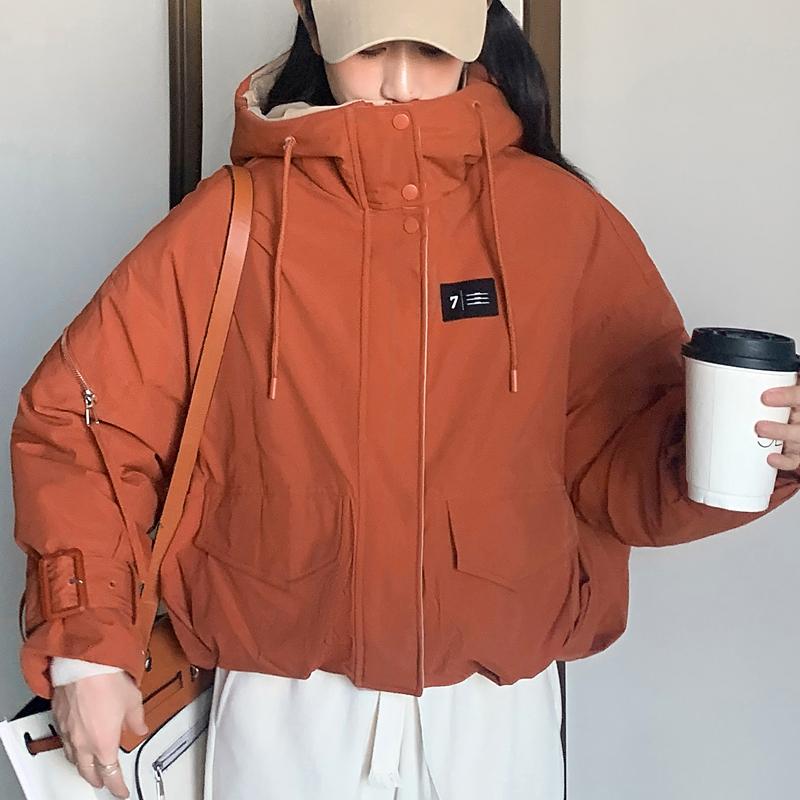 

Модные зимние короткие пальто женские большие парки свободные женские куртки толстые теплые верхняя одежда 2XL оранжевый