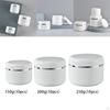 Of 10 Empty Refillable Cosmetic Plastic Jars, Lightweight Make Up Jar Pot Round Lids Jars Easy To