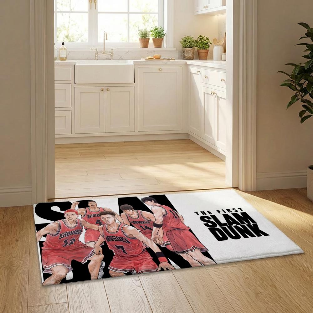 Classic anime THE FIRST SLAM DUNKS Floor Mat Flannel Door Mat Non-Slip Bedroom Living Room Home Decor