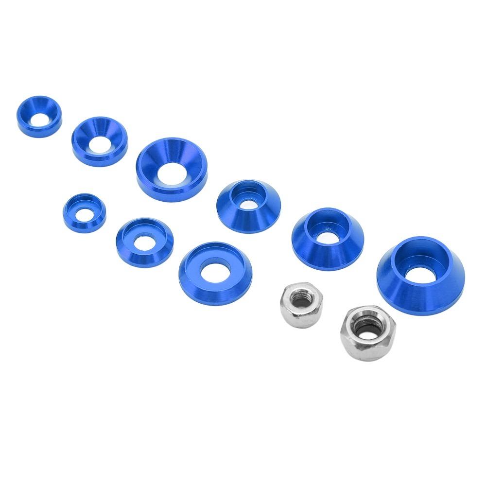 1/10 1/8 Scale RC Screw Washer Kit Aluminum Alloy Flat Washer Set Round Head Gasket  For RC Cars