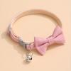 Adjustable Plaid Bow Tie Pet Collar with Bell - Nylon, Perfect for Small Cats & Dogs