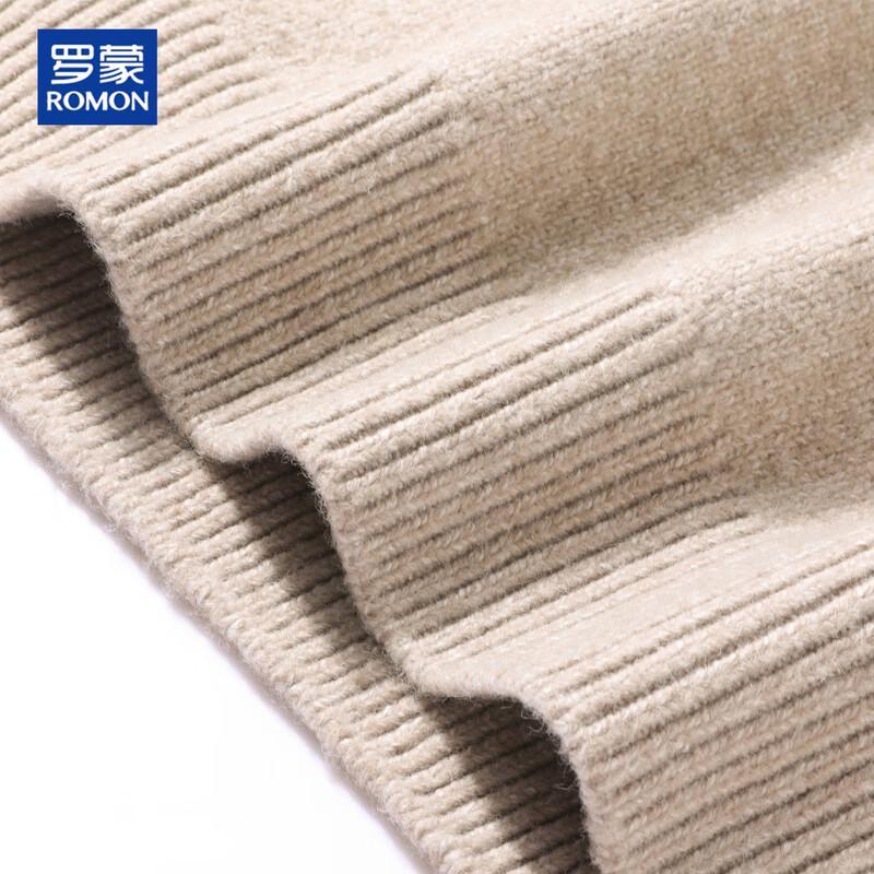 ROMON Men's Color-Block Polo Neck Knitted Sweater