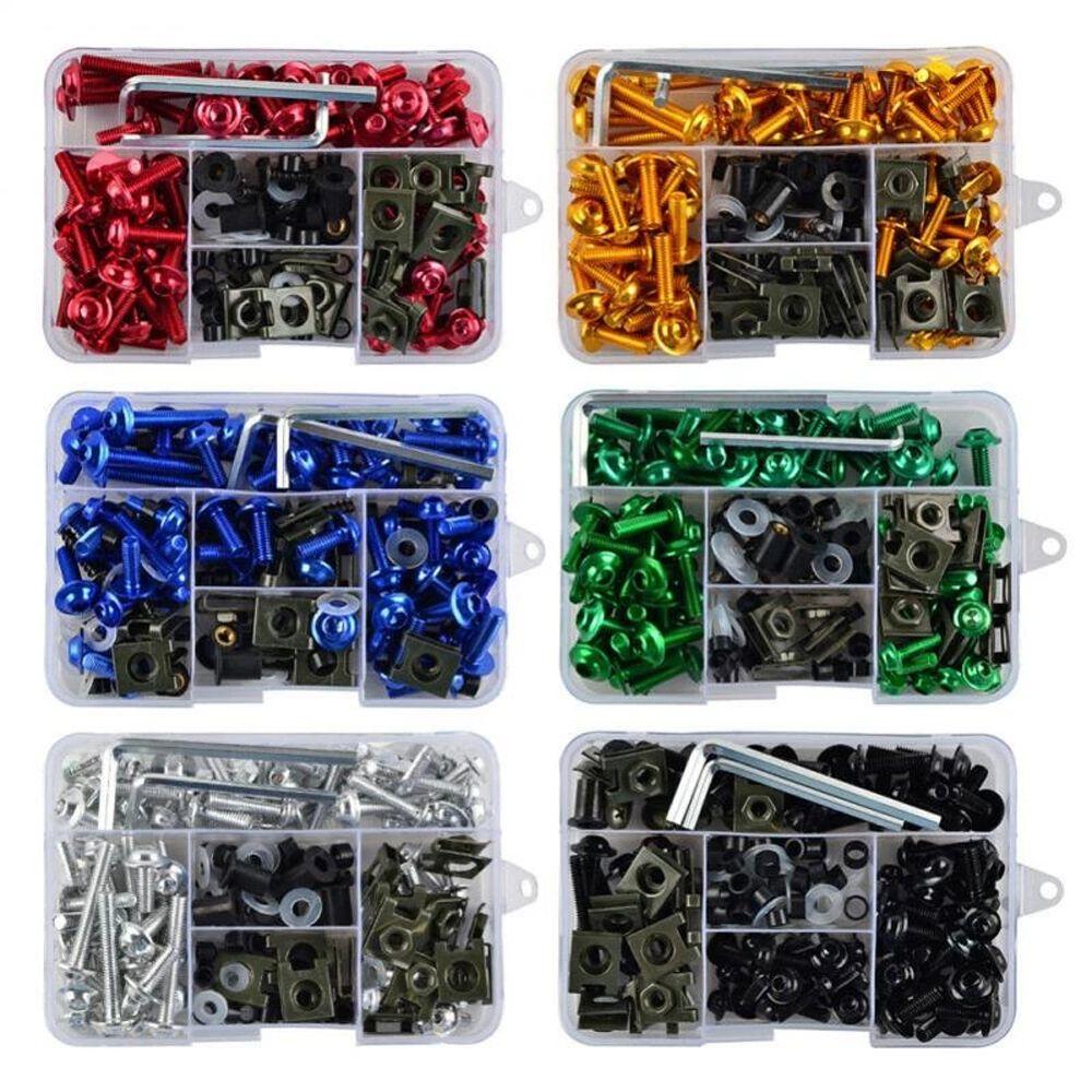 Colors Motorcycle Fairing Bolts Kit Full Fairing Bolts Kit Motorcycle Screws Bodywork Fastener Clip