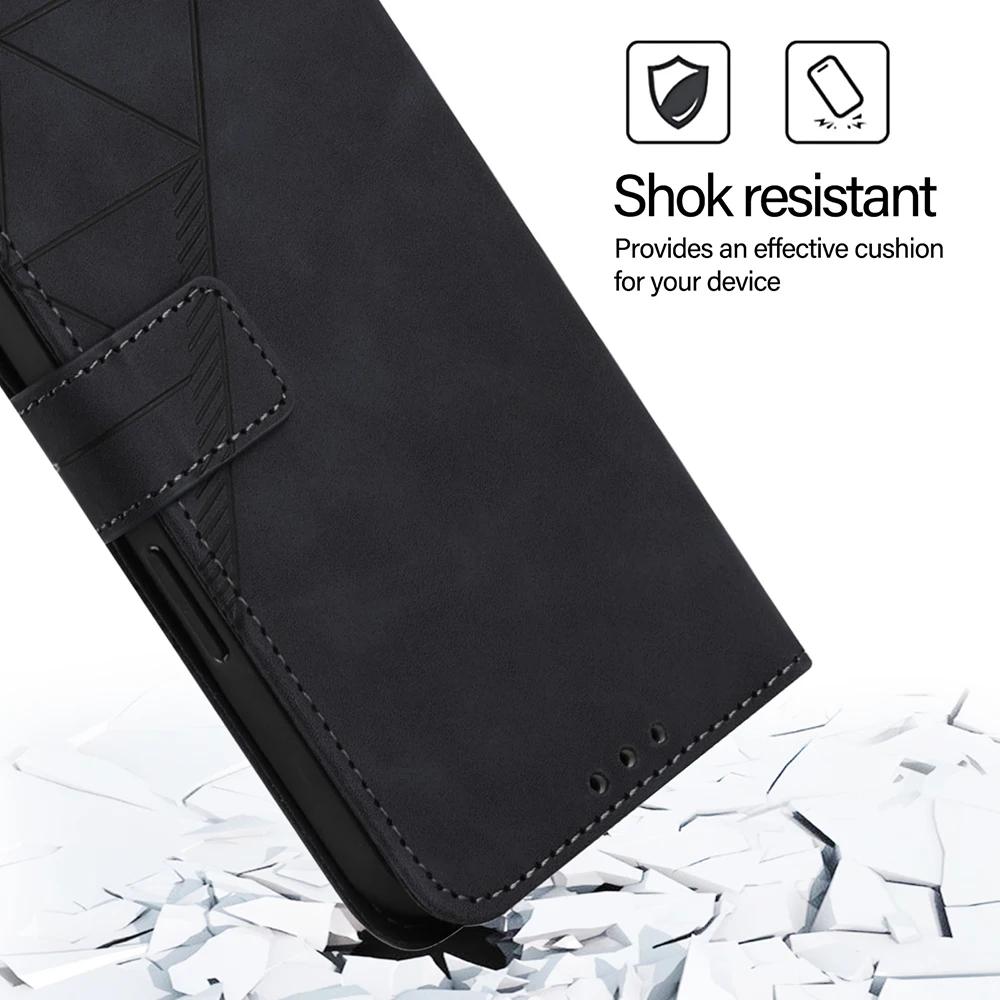 Geometrische Leder-Klappbrieftaschenhülle Für iPhone 16 15 14 13 12 Mini 11 Pro Max XR XS X 10 6 6S 7 8 Plus SE iPod Touch 7 Hülle Tasche