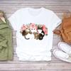 Women Cartoon Dog Tshirts Funny Face Animal Casual Pet Love Fashion Print Lady T-Shirts Top Womens Graphic Female T-Shirt