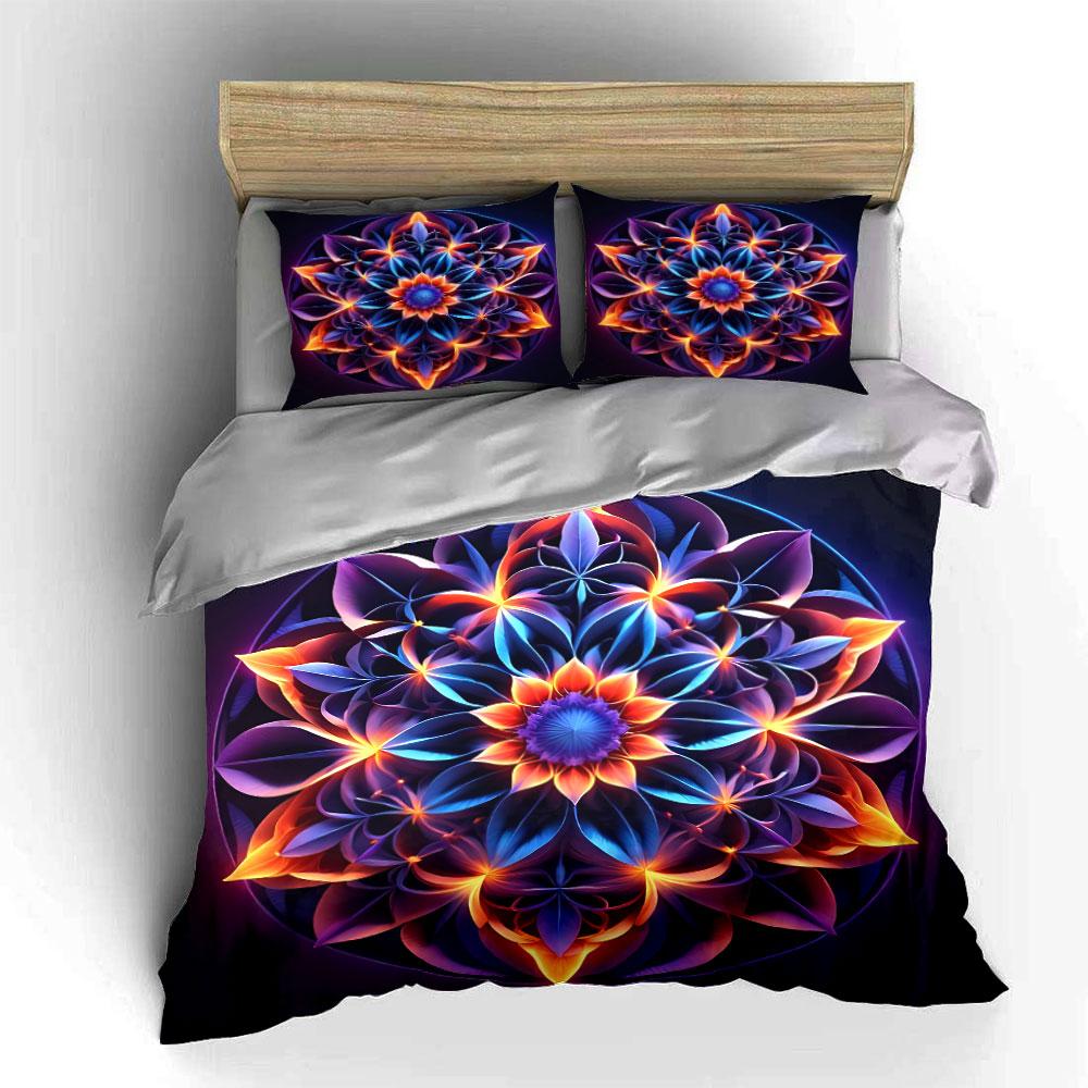 Mandala Art Decorative Set Soft Comfortable Duvet Cover Bedding Set Included 1*Duvet Cover & 2*Pillowcases, Gift