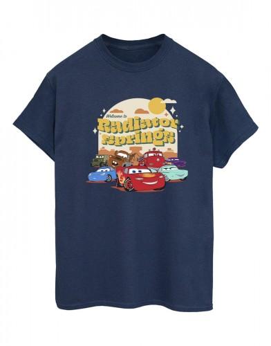 Disney Women's Black / Cars Radiator Springs Group Cotton Boyfriend T-Shirt Xxl