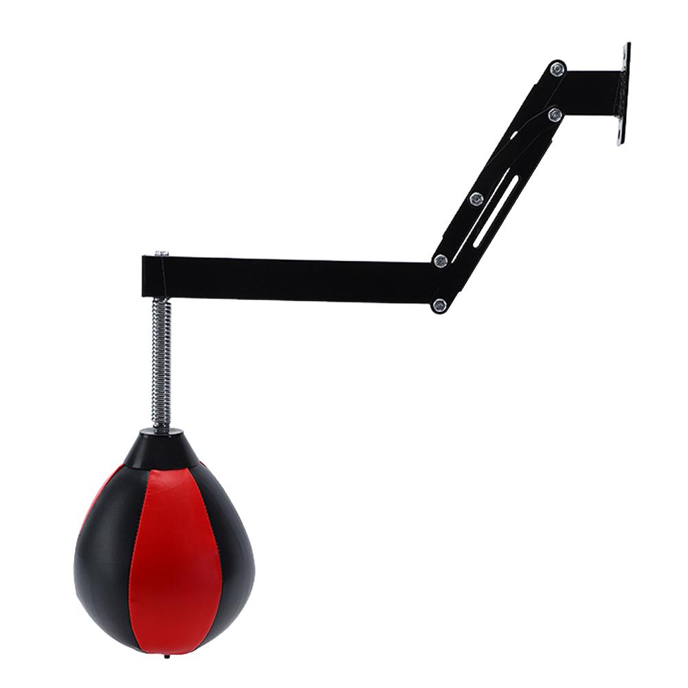 Wall Mount Punching Speed Bag Height Adjustable PU Punching Bag Foldable Punching Ball with Spring for Stress Relief