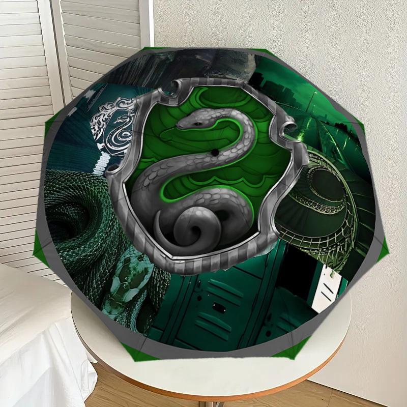 1PC Slytherin Snake Umbrella-8-Rib Reinforced, Automatic Open, Lightweight & Durable, Cute Fashion Accessory for Outdoor, D2680