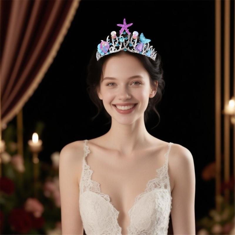 Barockstil Ozean Infanta Kopfschmuck Verbundmetall Accessoire für Hochzeiten Partys Fotografie