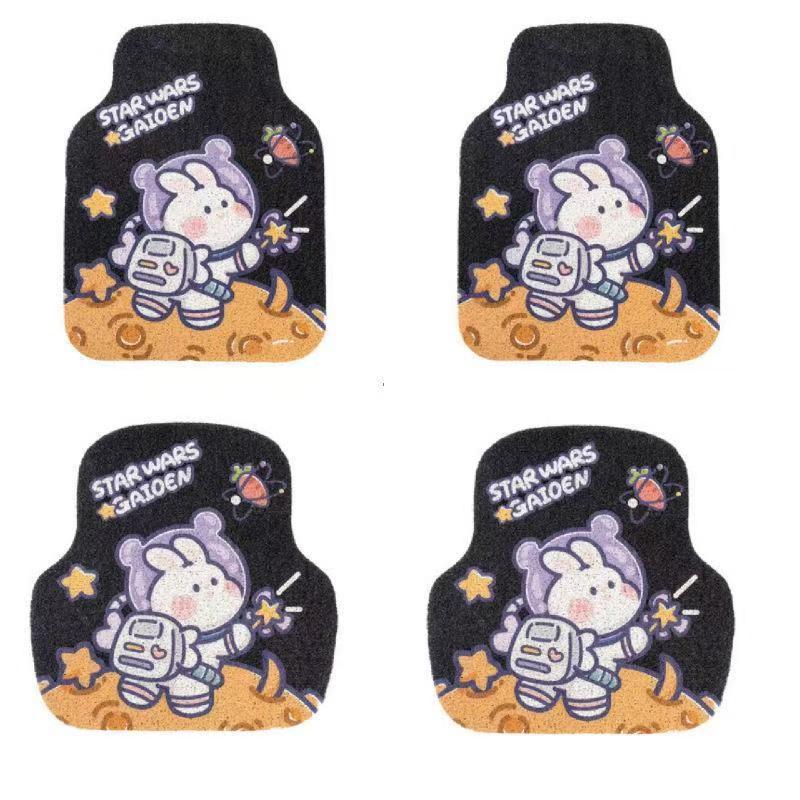 Universal Cartoon Car Interior Foot Mats - Scratch & Wear Resistant Set