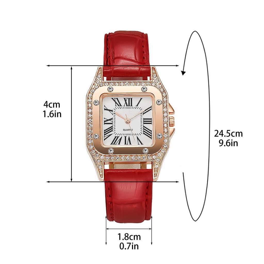 Women Leather Strap Watch Casual Ladies Quartz Wristwatch Bracelet Clock