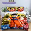Sängkläder med Son Goku-mönster, Täcke Set Täckeöverdrag Örngott Hem Födelsedagspresent (1 * påslakan + 2 * örngott, utan kärna)