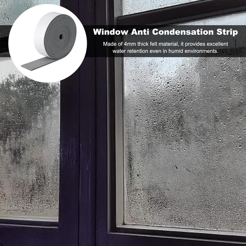 Window Condensation Strip 1roll Anti Condensation Strip Glass Water Absorbent Sticker Window Absorbent Strips Moisture Absorbers
