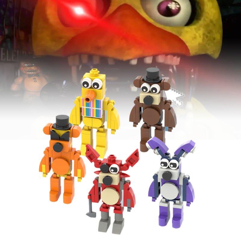 At Five Nights Freddys 5pcs Assembling Building Blocks Toys Tabletop Decoration