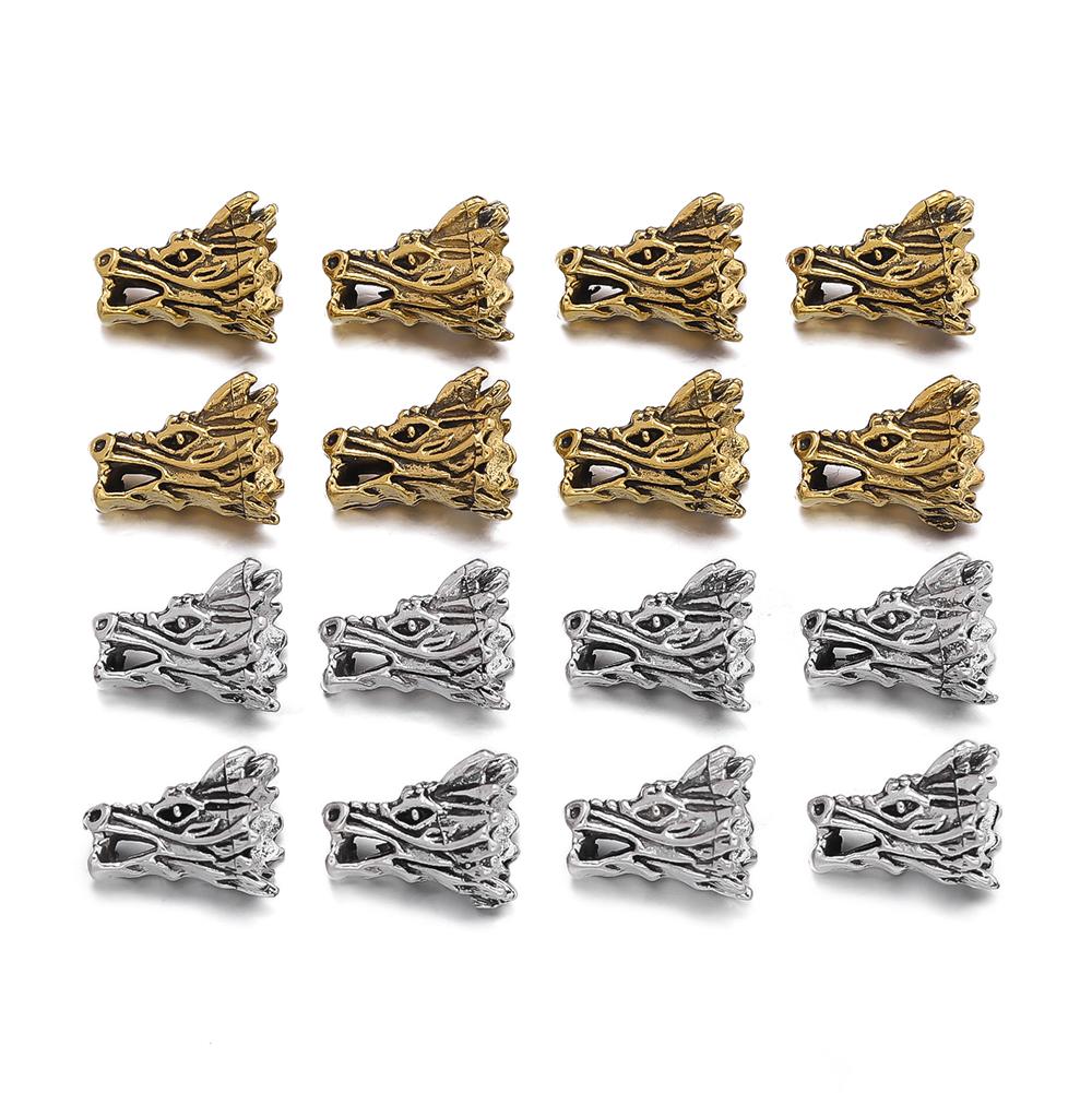 10 pezzi/lotto Perline Testa di Drago Perline Distanziatrici Antiche Per la Creazione di Gioielli Braccialetti con Perline Accessori Fai-da-te Componenti