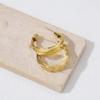 Copper Multi-layer Twisted Wire C-shaped Stud Earrings - Gold Twisted Metal Women's Earrings