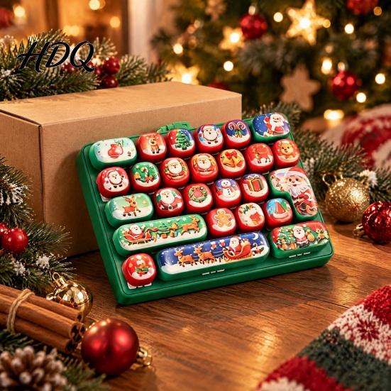 Fun Holiday Souvenirs for Teens Christmas 26 Keys Keyboard Fidget Toy Keychain Click Keyboard Portable Stress Keychain Anxiety Relief Sensory