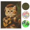 Diamond Painting Painting Kit Cute Cat Playing Guitar Handmade Diy Home Decoration Painting