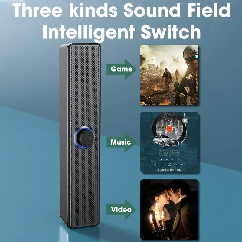 Bluetooth 5.0 Soundbar Computer Speaker with Subwoofer 4D Surround Home Theater for TV Laptop Wired Stereo Strong Bass