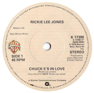 7inch Record RICKIE LEE JONES - Chuck E's In Love K17390 Warner Bros. Re 1979 UK Rock Used