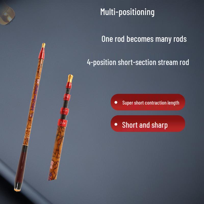 Ultra-kurze 28-teilige Carbon-Stream-Angelrute - Super hart