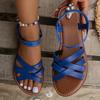 Women Sandals Summer New Women Flat Sandals Bottom Roman Strap Sandals with Non Slip Rubber Soles Ladies Daily Sandalia