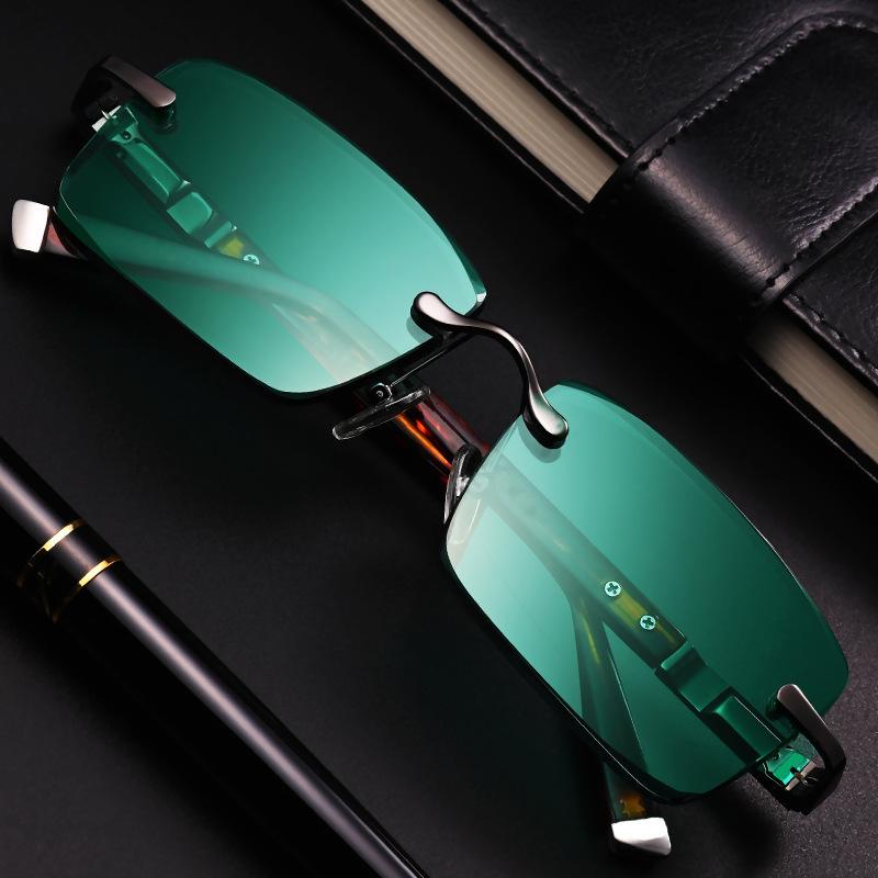 

Fashion Classic Rimless Sunglasses Women Men Dark Green Lens Sun Glasses Retro Small Square Glasses Outdoor Rectangle Eyewear