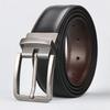 1pc Men's Leather Reversible Belt, Rotate Black Buckle