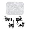 Skull Cats Silicone Mould for Resin Craft Halloween Keychain Pendant Jewelry Making StuFood Grade Material