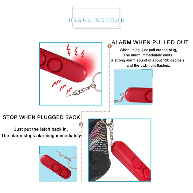 Portable Self-Defense Alarm 130dB Safety Sound Anti-Wolf Device Children And Women Outdoor Distress Protection Alarm Keychain