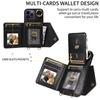 For iPhone 14 Series.for iPhone 14,14 Plus,14 Pro,14 Pro Max Shoulder Strap Rope Ring Bracket Design Card Holder Slots Lichee Pattern Cover Phone Case