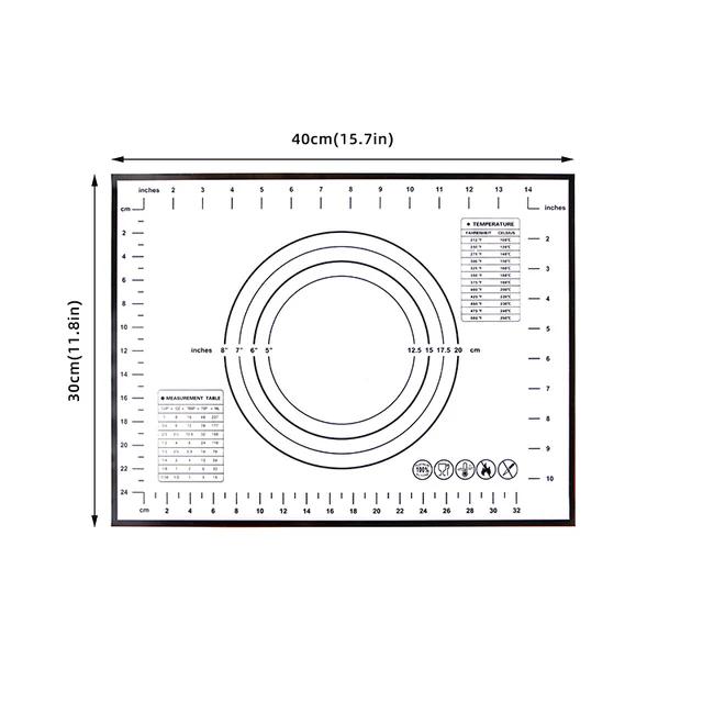 Neue Knetunterlage Silikon Backmatte Pizza Kuchen Teigbereiter Gebäck Küche Kochen Grill Gadgets Backformen Tischmatten Unterlage S