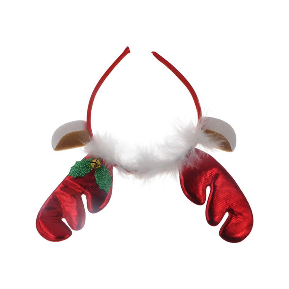 Hat Elk Bells Bow Christmas Hair Band Antlers Headband Female Plush Hair Hoop Christmas Decoration
