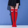 1 Pair Christmas Stockings Colorblock Striped Retro Bright Color Bow Decor Anti-slip Skinny Performances