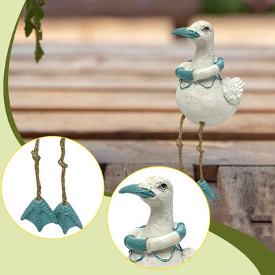 Seabird Statue Animal Sculpture Coastal Decor Nautical Resin Craft Beach Desktop Decoration Dangling