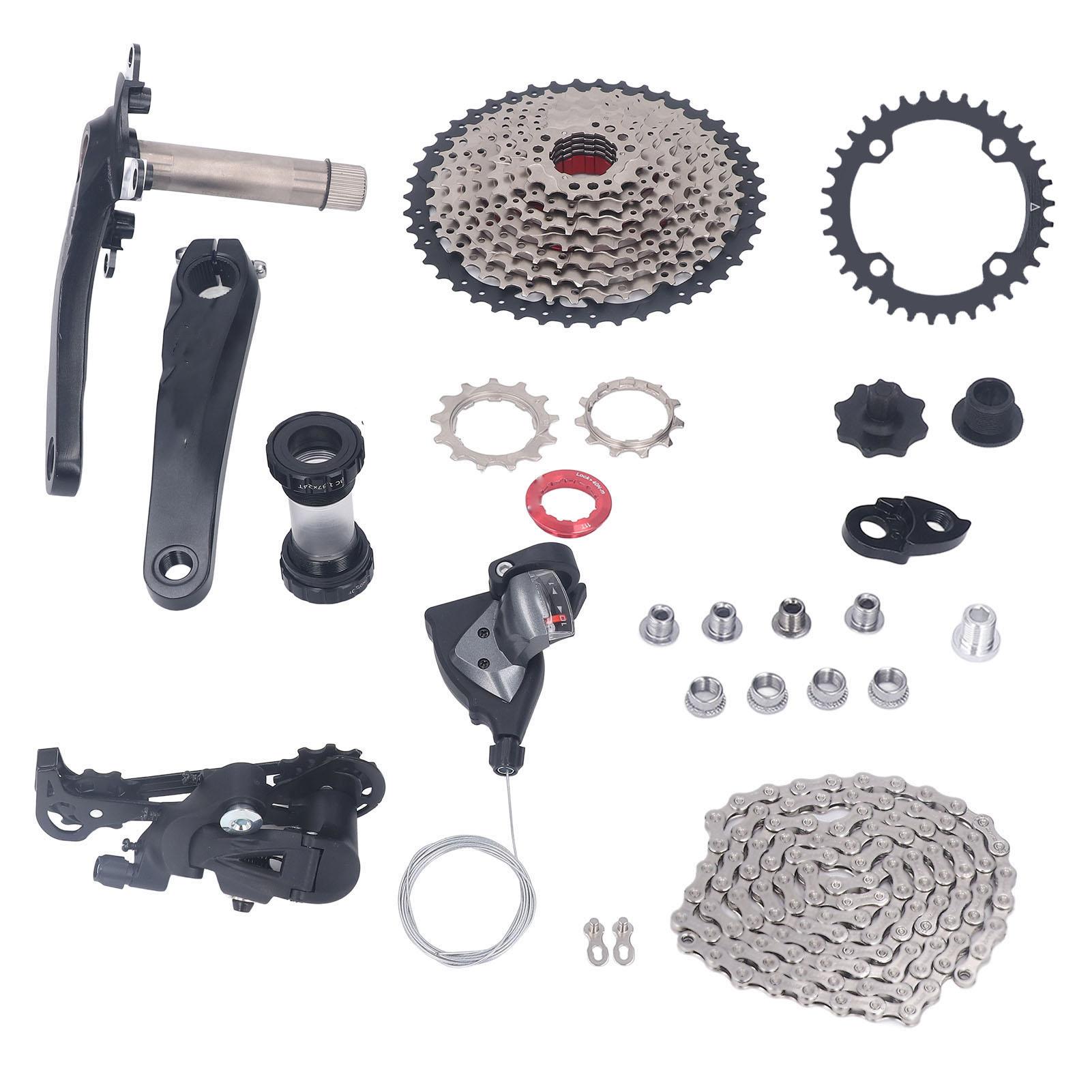 Igeteck Light 10 Speed Groupset 10 Speed 46T Cassette Crank Arm Bottom Bracket Thumb Shifter Rear Derailleur Set 34T Cassette Sprocket