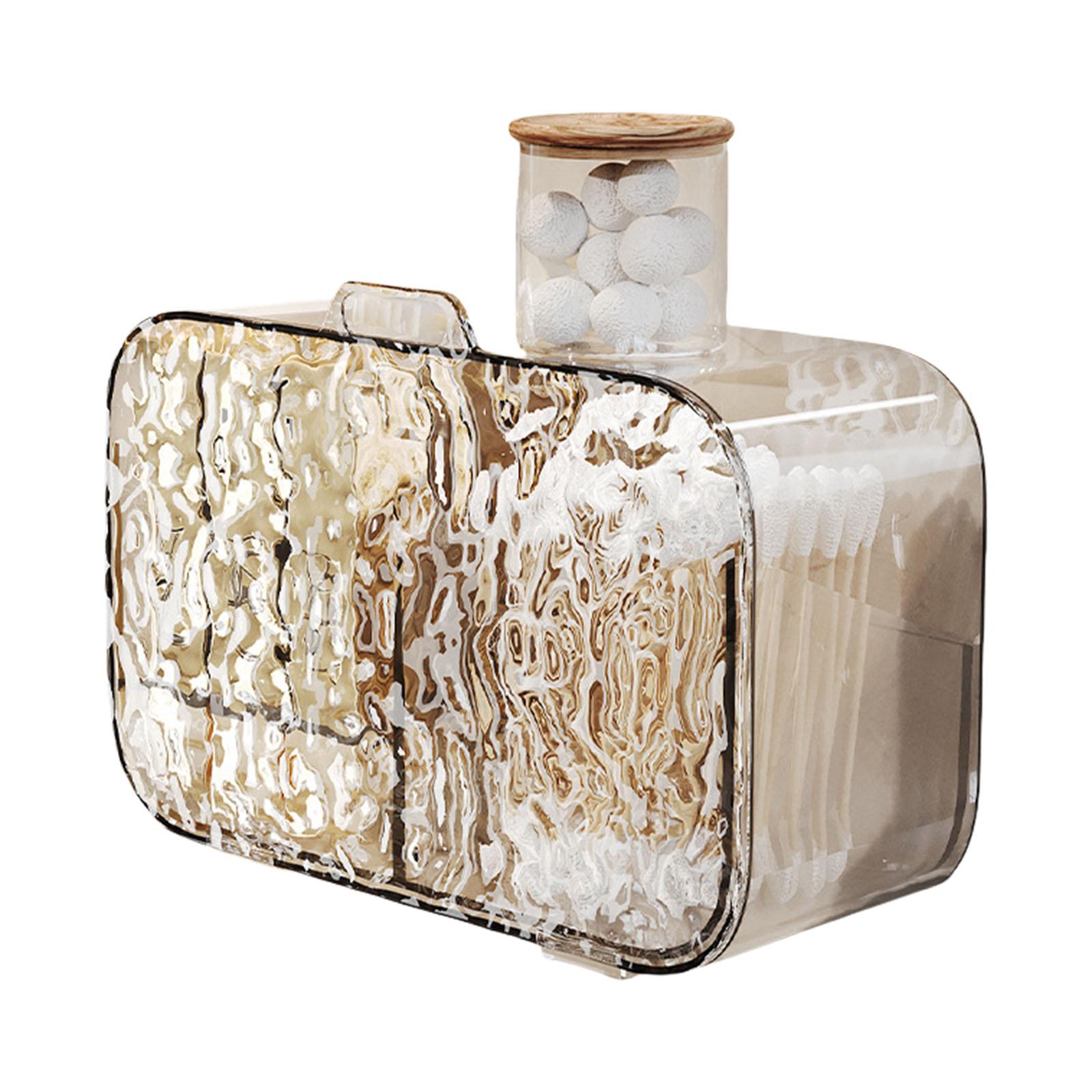 

Настенный контейнер для хранения ватных дисков Практичный подвесной держатель для ватных дисков Контейнер для хранения для организованных жилых помещений золотой