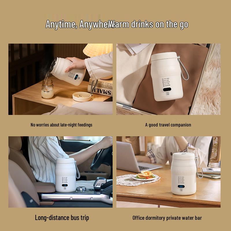 Portable Electric Heating Cup: Multi-functional Milk Warmer, Travel Kettle, and Office Hot Water Insulator