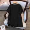Plus Size Women's Loose Fit Split Hem Short Sleeve T-Shirt
