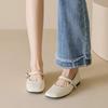 Square-toed Flat-bottomed Shallow-mouthed Single Shoes for Women One-strap Grandma Shoes