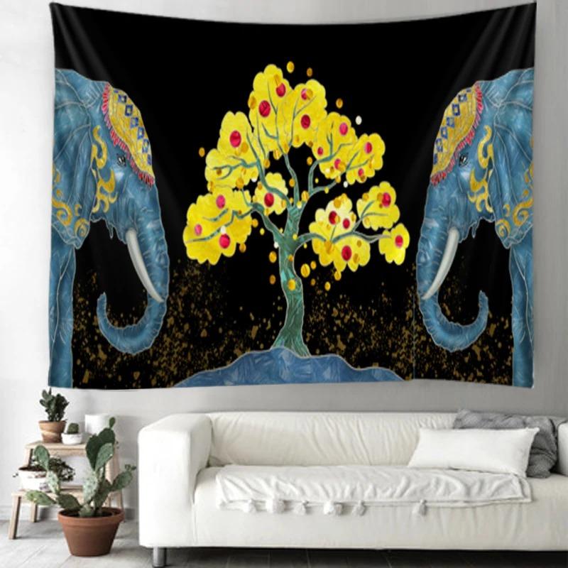 Wanddekoration Zuhause Wandteppich Elefantenmalerei Muster Hintergrund Büro Wohnzimmer Wandteppich