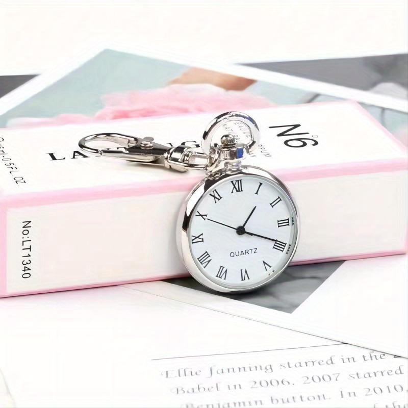 

Large number clear pocket watch keychain hanging watch nurse watch student exam quartz watch разноцветный