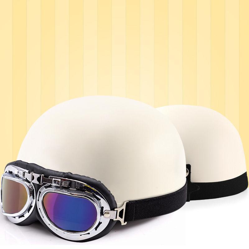 Trendy Street-Style Half Helmet with Eye Protection for Young Riders